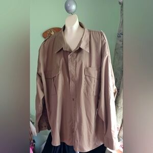 Cabelas Safari Series Shirt Men’s 4XL Brown Long Sleeve Button Down Hunting